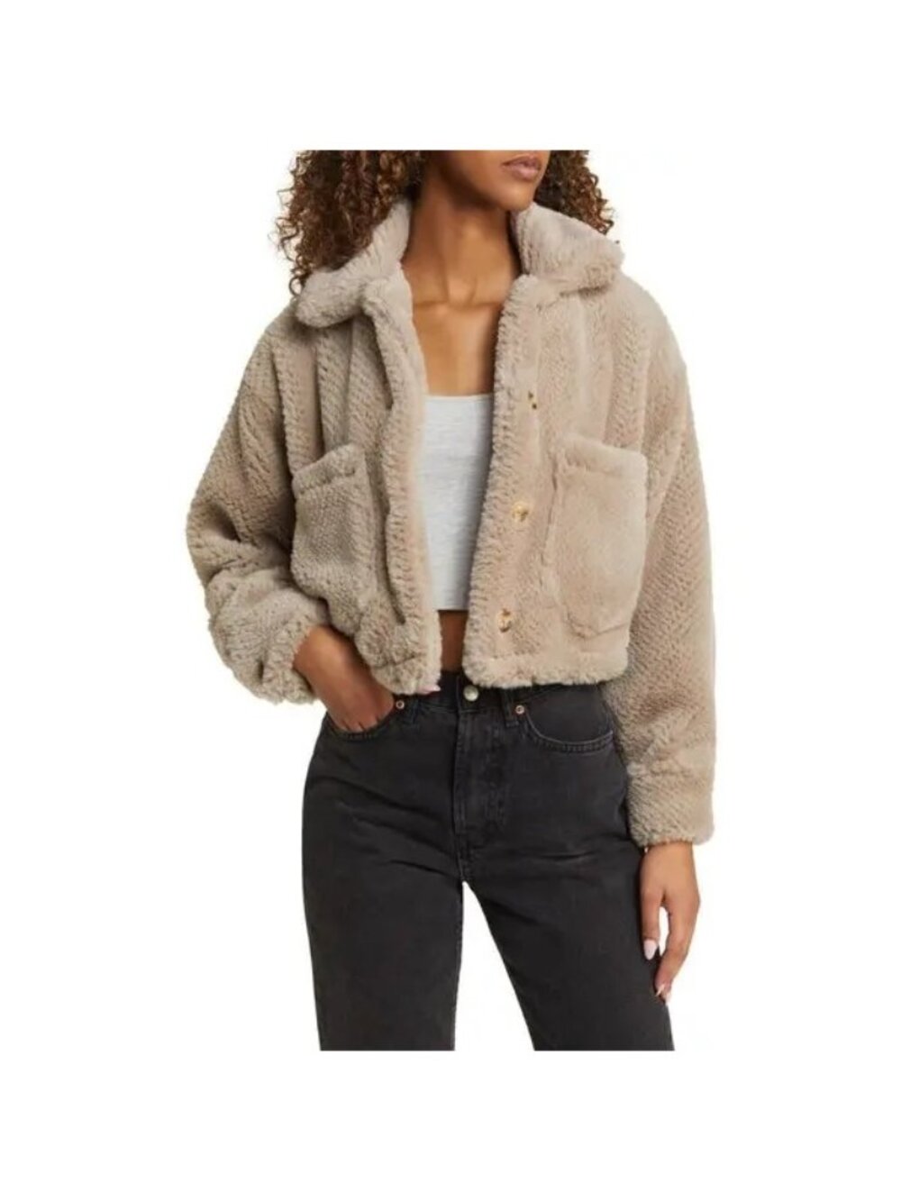 BLANKNYC cropped faux fur jacket, size XS, brand new with tags. - Picture 2 of 8